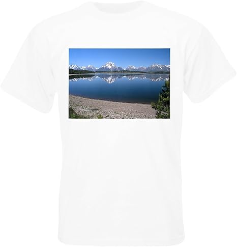 Amazon ジャクソン湖 Grand Teton National Park Tシャツ カラー ホワイト Tシャツ カットソー 通販
