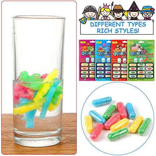 Gejoy 8 Pieces Magic Grow Capsules Growing in Water Animals Toys