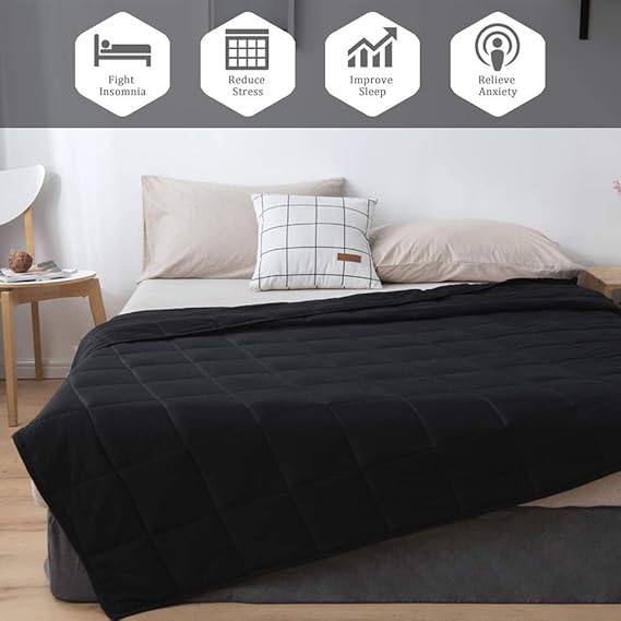 Amazon.com: HOTNIU Weighted Blanket Cotton Heavy Blanket with