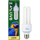 Sundew 2.4% UVB Bird Light Bulb, 20W E26 Avian Lamp for Parrots | Full Spectrum UVA/UVB Light, Ideal for Cockatiels, Conures, African Greys, Vitamin D3 Synthesis &amp; Feather Health