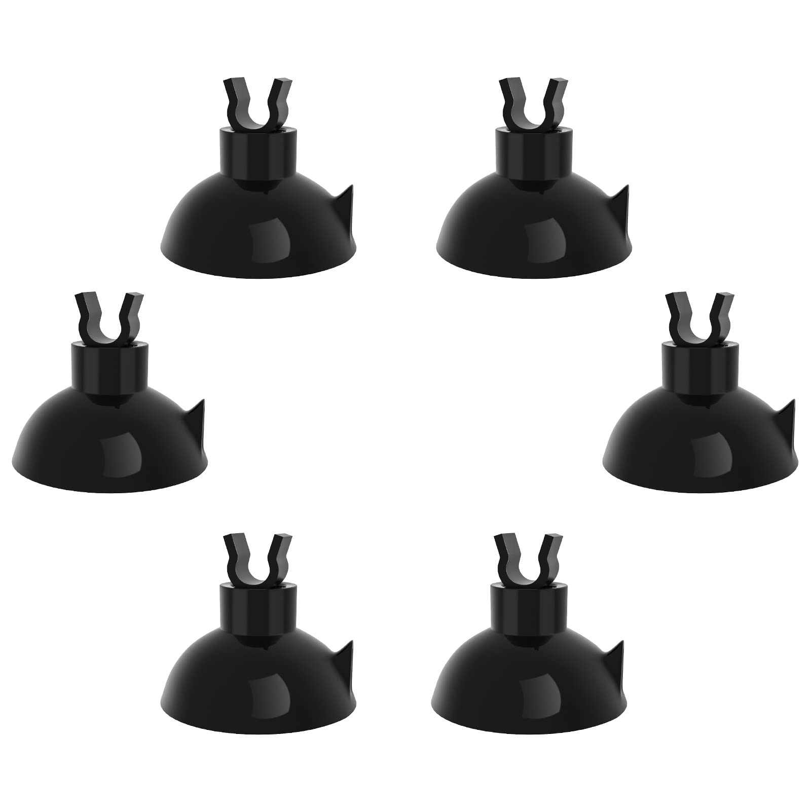 Pawfly 20 Packs Aquarium Suction Cup Clips Black Air Hose Holder Clamp Accessories for Fish Tank Aeration Setup suit for Standard 0.5cm ID Airline Tubing