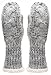 Women's Winter Warm Cable Knitted Mitten Plush Lining Gloves with Hair Tie.(550,Grey)
