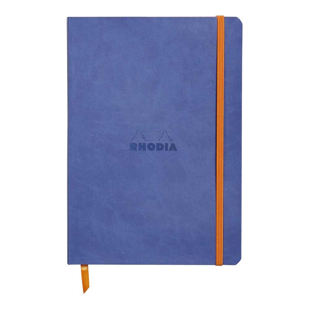 RHODIA 117458C - Saphir Soft Notebook - A5 - Dotted Dot - 160 pages - Clairefontaine Ivory Paper 90 g/m - Bookmark, Elastic Closure - Faux Leather Cover - Rhodiarama Collection