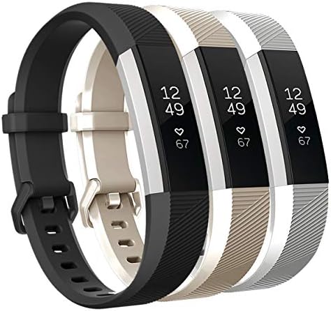 Keasy Replacement Bands Compatible with Fitbit Alta and Fitbit Alta HR, Soft Silicone Wristbands with Secure Metal Buckle for Men Women
