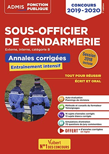 Concours sous-officier de gendarmerie catégorie B : Annales et sujets inédits corrigés by 