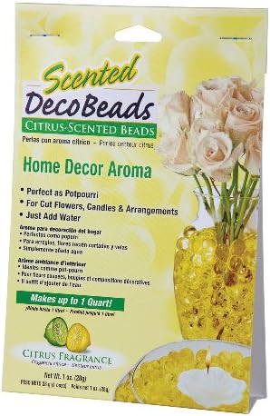 Scented Deco Beads 1oz (makes 1 quart/liter) - Water Storing Color Hydro-gel For Home Decor Aroma (Citrus (Yellow))