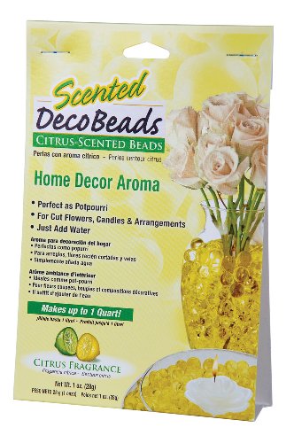 Scented Deco Beads 1oz (makes 1 quart/liter) - Water Storing Color Hydro-gel For Home Decor Aroma (Citrus (Yellow))