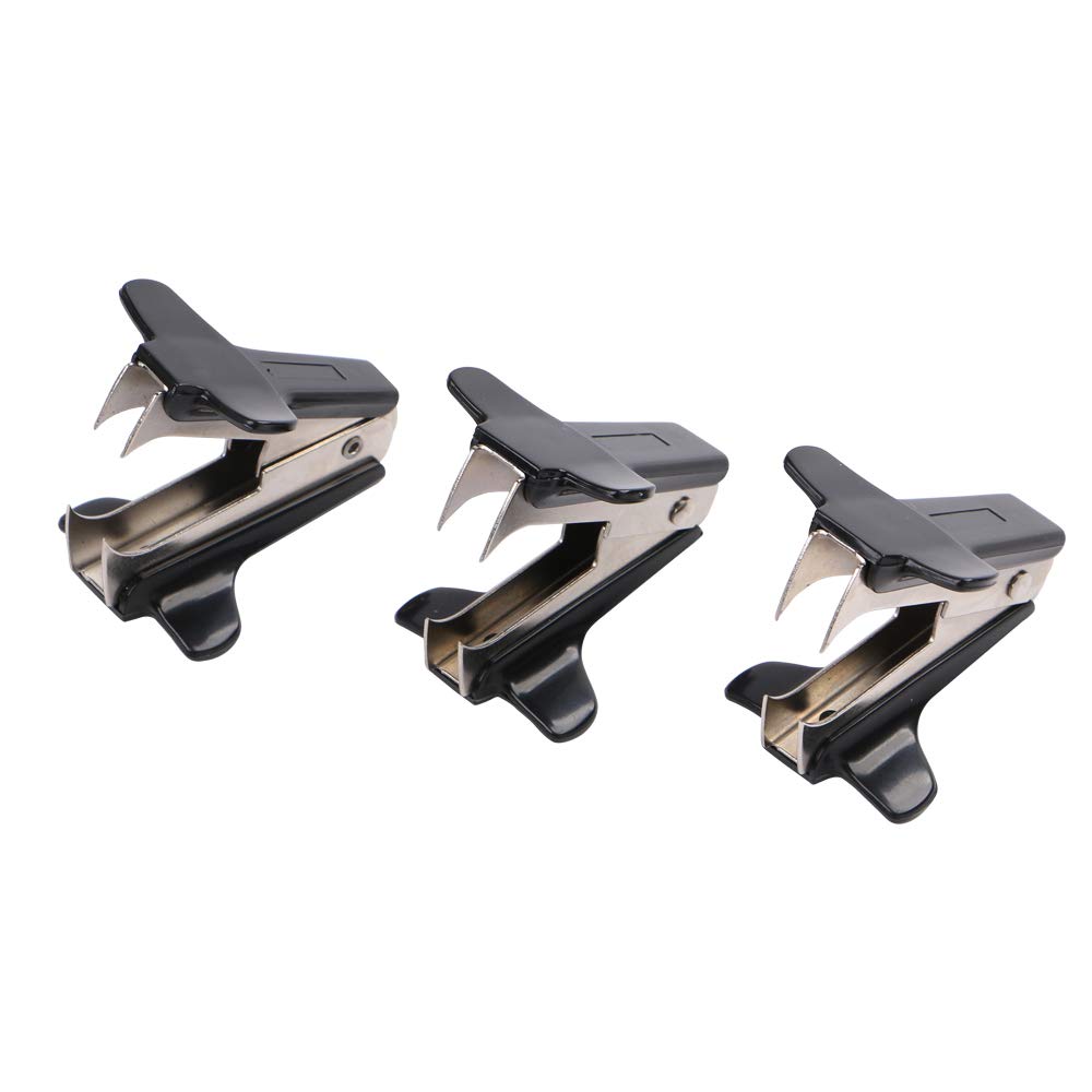 3 Pack Safety Staple Remover - Black Lightweight Staple Remover - Perfect for Family, School, and Office