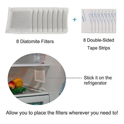 8 Pack Diaper Pail Deodorizer, Natural Diatomite Carbon Filters Refill