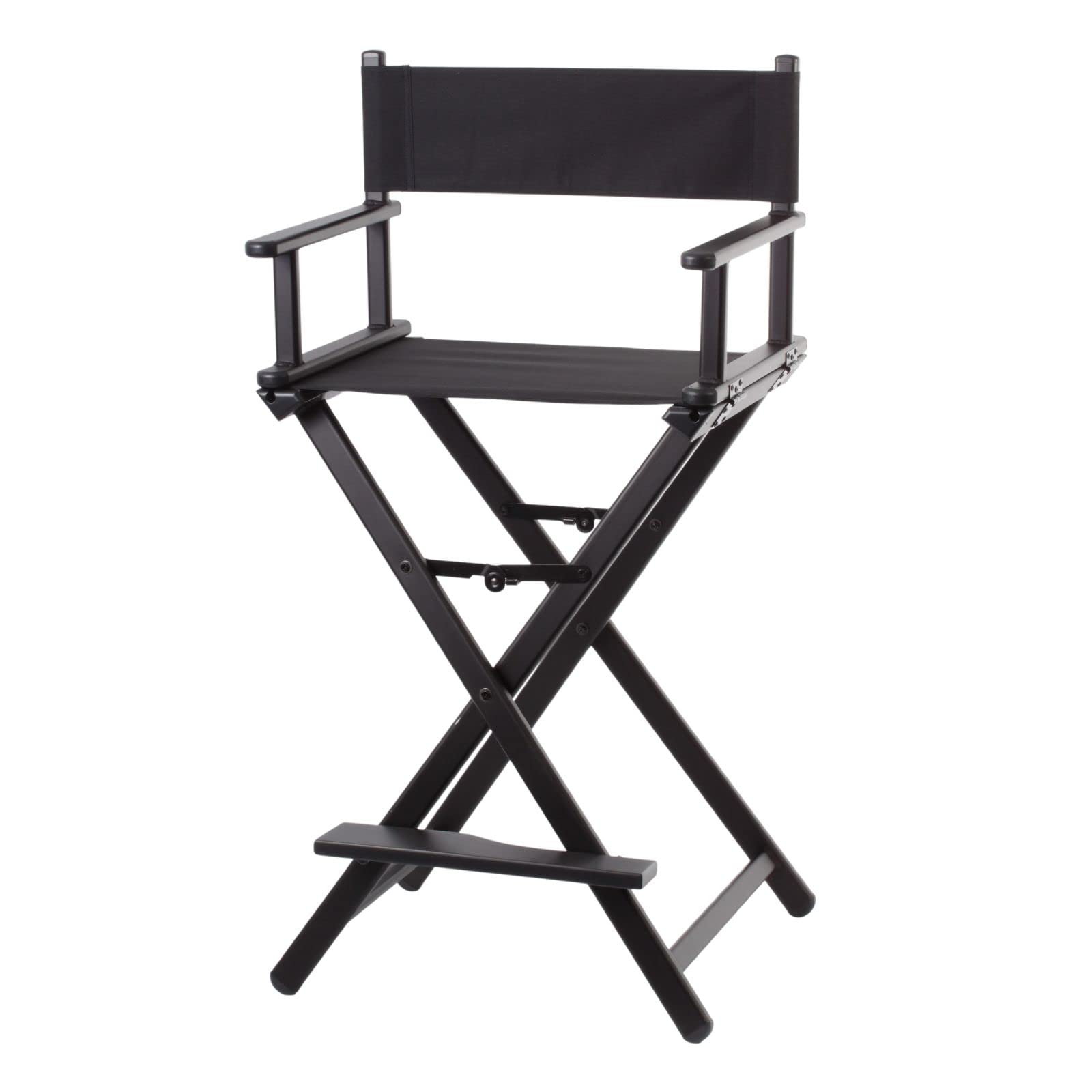 FOREST Aluminium Portable Professional MUA Makeup Artist Chair | Lightweight Folding Tall Director Chair, Black
