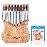 GECKO Kalimba 17 Keys Thumb Piano Full solid Camphor wood,with Instruction and Tune Hammer, Portable Thumb Piano Mbira Sanza K17CAP