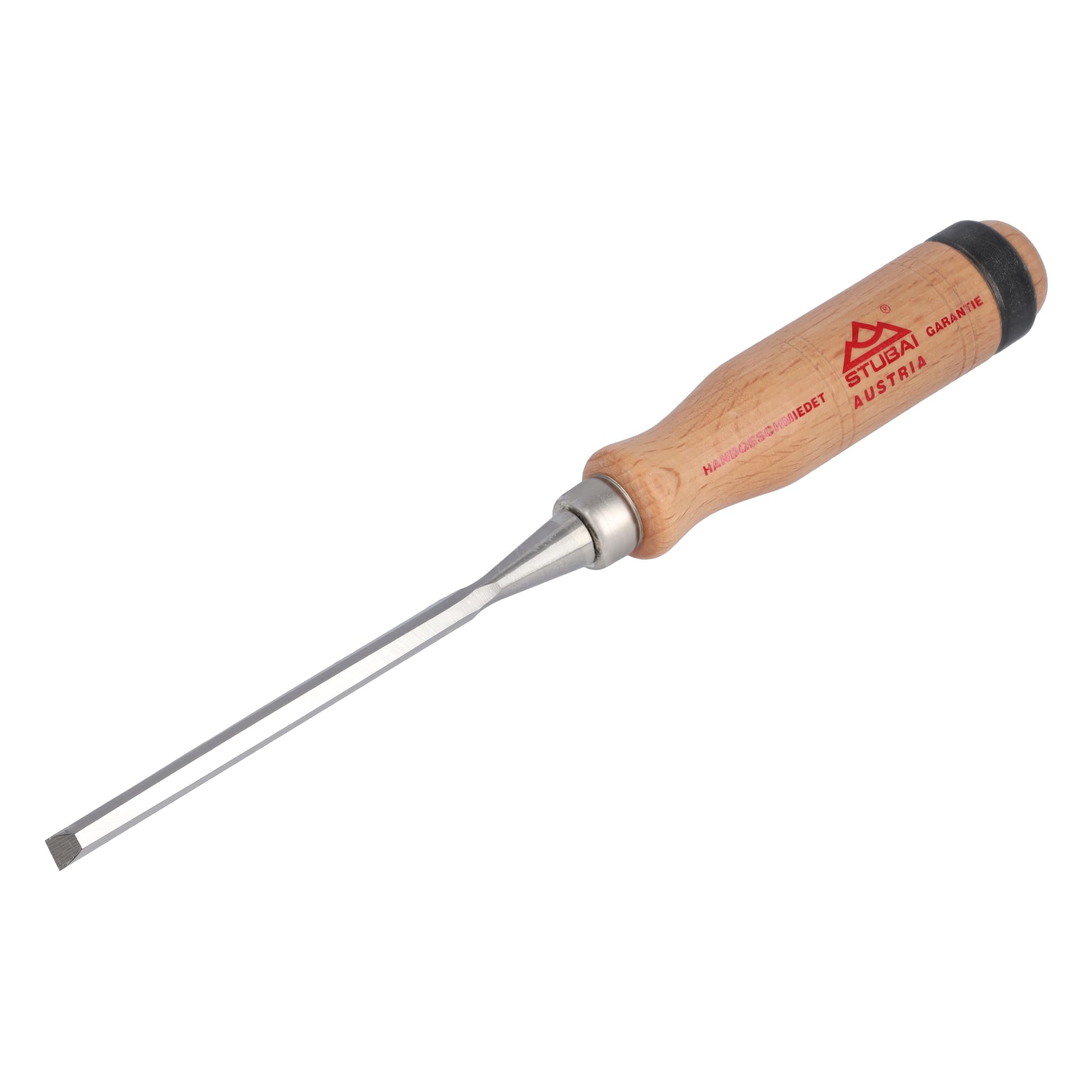Stubai 351006 Wood Chisel with Beech Wood Handle, Silver/Beige, 6 mm