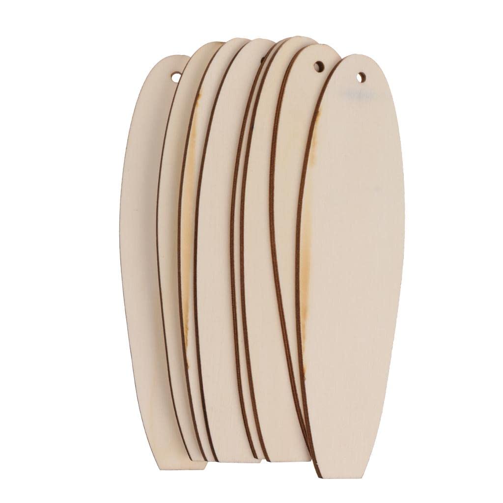 F Fityle Pack of 8pcs Mini Surfboard Wooden Hand Made Wooden Pieces DIY