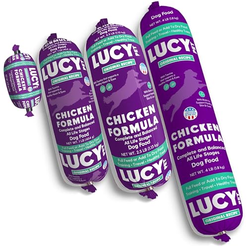 LUCY PET PRODUCTS CHICKEN FORMULA DOG FOOD ROLL 2.5 LB, MEATY, SEMI-MOIST DOG FOOD (100600074), (PACK OF 1)
