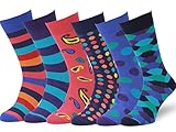 Easton Marlowe Mens - 6 PACK - Colorful Patterned Dress socks - 6pk #6, mixed - bright colors, 43-46 EU shoe size
