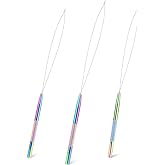 NEWISHTOOL Stainless Steel Hair Extension Loop Needle Threader Wire Pulling Hook Tool and Bead Device Tool, Micro Link Tool Loop Threader for Hair, Silicone Beads, Feather Extensions Supplies, Pack 3