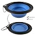 Arlei Pet Silicone Foldable Bowl - Retractable Travel Protable Water Bottle/Dish with a Metal Carabiner, Also Can Used as Flying Disc Toy for Dogs & Cats