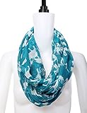 Dimore Women Lightweight Print Voile Fashion Shawl Scarves-Chiffon Scarf Wrap Blue Elephant