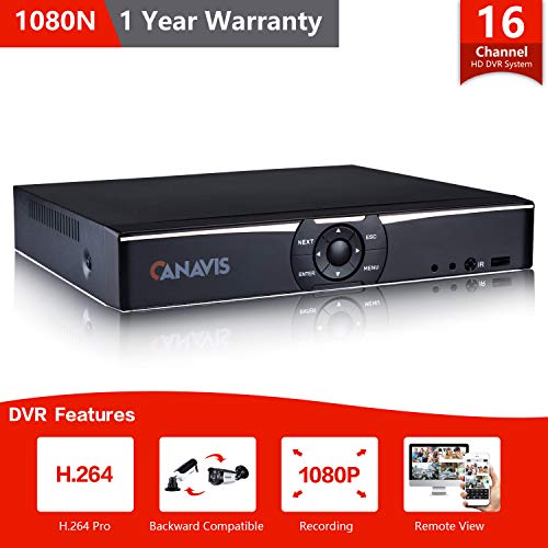 CANAVIS 16ch 1080N Hybrid 5-in-1 AHD DVR (1080P NVR+1080N AHD+960H Analog +TVI+CVI)