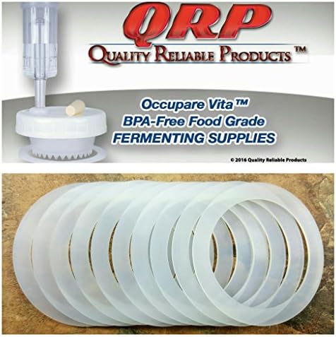 QRP MASON JAR SEALS Reusable Food Grade Silicone STAY INSIDE the REGULAR or WIDE MOUTH Mason Jar Plastic Cap Lid (10 REGULAR MOUTH)