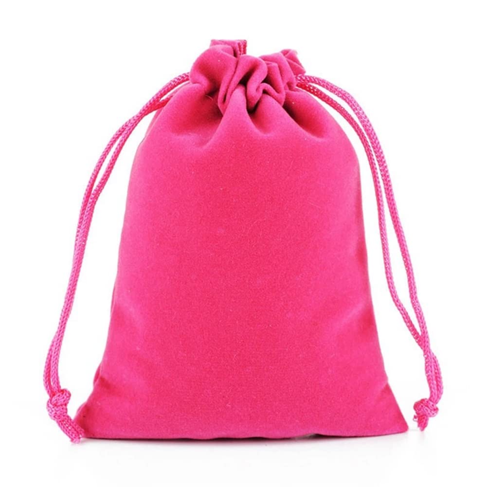 Egurs Velvet Bags with Drawstring Soft Velvet Gift Bags Jewellery Bags Pouches Colorful Reusable Drawstring Bag Wedding Favour Candy Bag for Wedding Gift Jewelry Christmas Rose Red 10 pcs 30 * 40CM