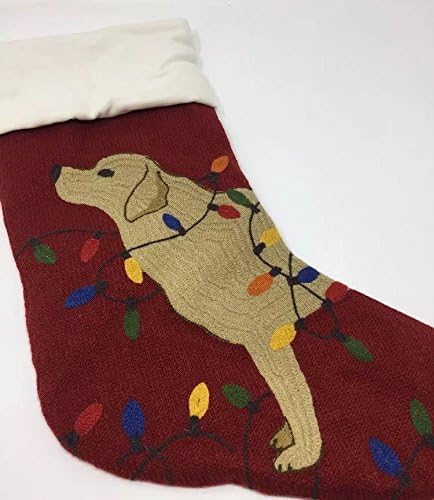 Amazon Com Pottery Barn Crewel Tangled Lab W Lights Stocking New