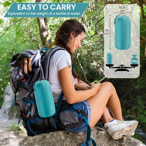 Satisure Camping Mattress Self-Inflating Outdoor Ultralight with Foot Pump, Foldable with Cushion for Tent Beach Hiking