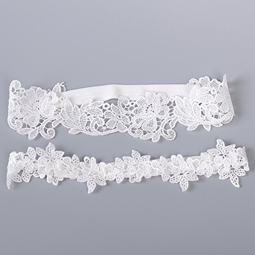 White Lace Garter Set Wedding Garters for Bride Bridal Garter Plus Size for Prom