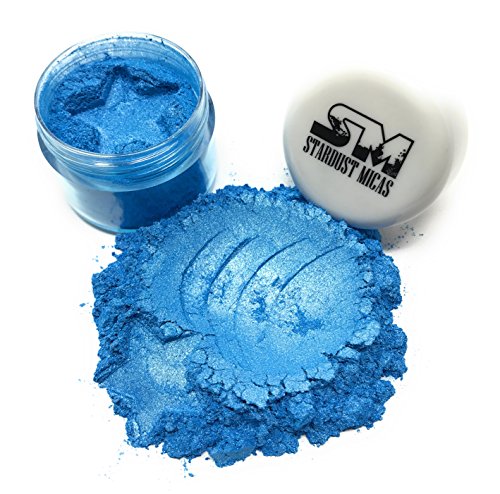 Stardust Micas Pigment Powder Cosmetic Grade Colorant for Makeup, Soap Making Dyes, Nails, DIY Crafting Projects, Bright True Colors Stable Mica Batch Consistency Ariel Blue