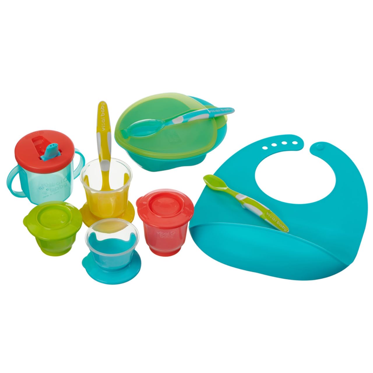 Vital Baby Nourish Complete Baby Weaning Kit 6m+, 10Pcs, Essential Weaning Tools, BPA-Free, Safe, for First Solids - Pop