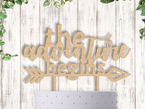 The Adventure Begins Wedding Cake Topper