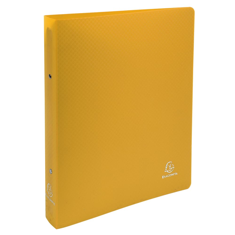 Exacompta -Ref. 54696E - Set of 5 semi-rigid OPAK binders - 2 round rings diameter 30 mm - Spine 40 mm - External dimensions: 32 x 26.8 cm - Format to file A4 Maxi - Colour: yellow