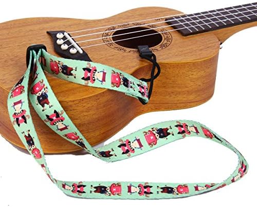 Jiuxun Ukulele Strap Adjustable Neck Strap in Various Length &amp; Style Belt for Clip on Soprano Concert Tenor Ukulele (Cartoon Style)