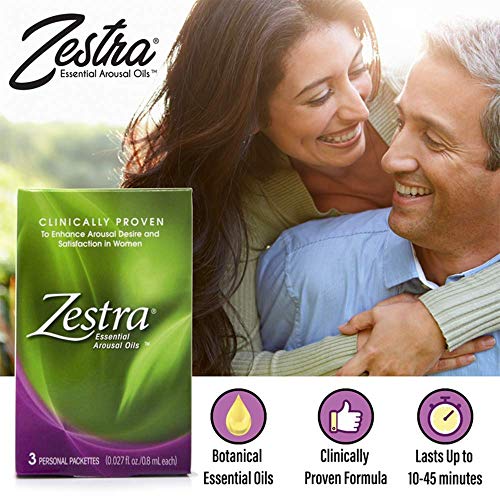 Zestra Essential Arousal Oils - 3 Single Dose Packets 0.8ml - Organic & All-Natural Botanical Arousal Oil - Safe & Clinically Proven to Enhance Pleasure during Intimate Moments (6 Boxes)