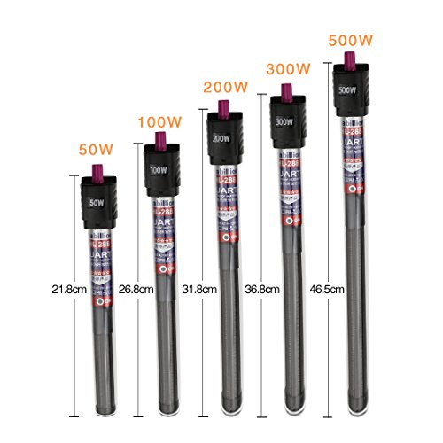 A-SZCXTOP HL-288 500 W Aquarium Heater with Suction Cup, Explosion-proof Submersible Heater, Adjustable Temperature Fish Tank Water Heater, Up to 125 Gallon Aquarium Tank (500W-Up to 125 Gallon)