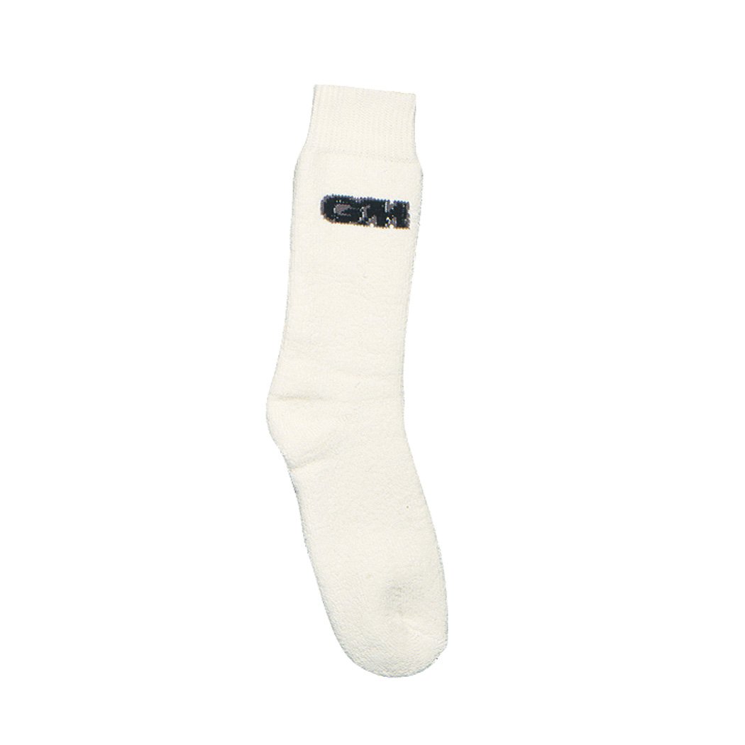 GM | Cricket Socks | Premier Sports Fabric Mix | Cream with GM Logo | One Size Adult 6-13 | One Pair | Gunn & Moore