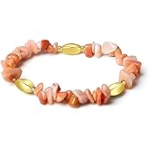 MetJakt Handmade Original Healing Crystals Stretch Jewelry Bracelet for Women with Genuine Natural Stone Gemstone Irregular-Shape Chip Yoga Energy