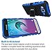 ykooe Phone Case for Samsung Galaxy J3 2016 Dual Layer Silicone Protective Cover with Stand for Samsung Galaxy J3 2016/Express Prime/Amp Prime- Blue