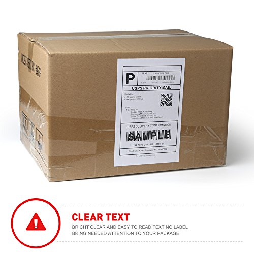 [100 Sheets; 200 Labels] Half Sheet Self Adhesive Shipping Labels for Laser & Inkjet Printers, 5-1/2" X 8-1/2" (200 Labels) - Thumbnail 6