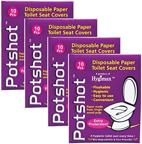Potshot Flushable Toilet Seat Cover (Set of 4 Packs Total 40 sheets)