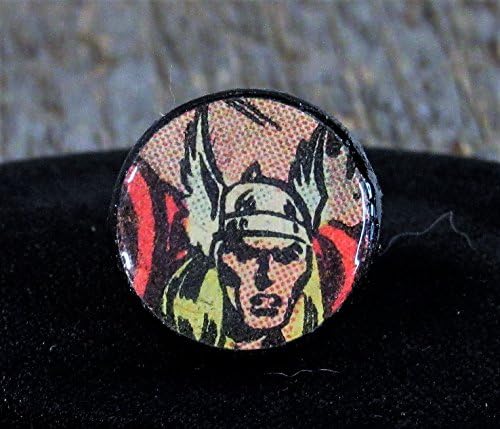 .75" The Mighty Thor Superhero Tie Tack Lapel Pin Men's Accessories Pop Culture Recycled Comic Book Jewelry Ceramic Clay