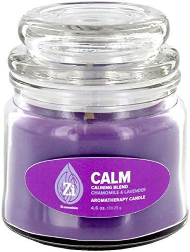 Calm Calming Blend (Chamomile &amp; Lavender) Aromatherapy Candle. 4.5oz Apothecary Jar - Zi
