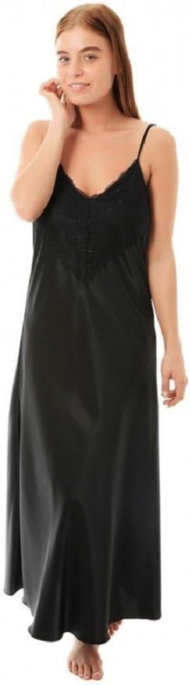 UndercoverWomen's Satin & Deep Lace Long Chemise Negligee Nightdress Nightie Size 10-28 N50