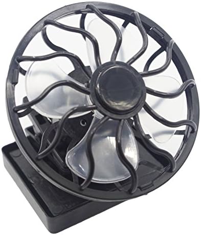 Portable Mini Solar Powered Clip Fan Cooling Fan Hat Cap Fan Energy Saving Travel Summer Camping (Black square )