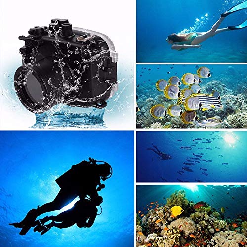 Meikon Underwater Camera Housing Case w/Wide Angle Lens Kit, 40M/130FT Waterproof Housing for Sony A7 II A7R II A7S II 28-70mm/ 24-70mm Lens