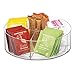 mDesign Plastic Spinning Kitchen Lazy Susan Round Turntable Storage - Rotating Organizer for Tea Holder - 5 Compartments, For Beverage Bags, Sweeter, Individual Packet - Clear