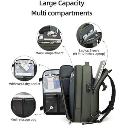 NovalLife Air Backpack, Vacuum Backpack,60L Expandable Vacuum Compression Bag, Water Resistant Expandable Vacpack with Vacuum Compression,Anti Theft Backpack （ with Vacuum Pump）