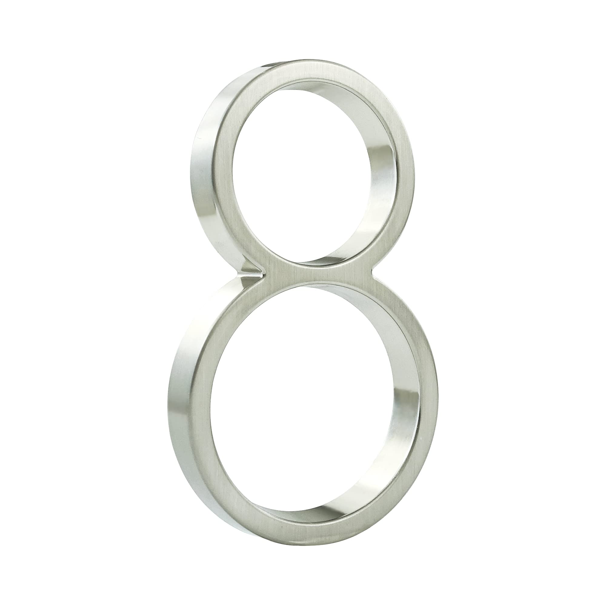 HASWARE Floating House Number Sign: 5 inch Modern Door Signage - Striking for Street Home Address Numerals (8, Silver)