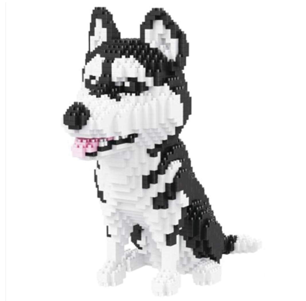 Siberian Husky dog. Figure to assemble with nanoblocks. 1900 pieces. — image 1