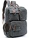 Aidonger Vintage Canvas School Backpack Laptop Backpack (Gray)